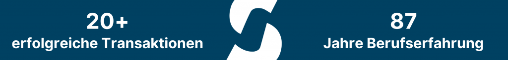 20+ erfolgreiche Transaktionen, 87 Jahre Berufserfahrung, Steinbeis M&A Logo